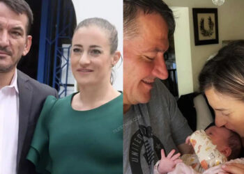 Πύρρος Δήμας – Αφροδίτη Σκαφιδά: Με την 5 μηνών κόρη τους στο Καλλιμάρμαρο