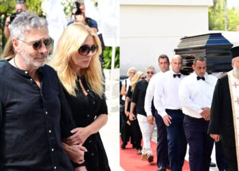 Το τελευταίο «αντίο» στον Ντίνο Καρύδη: Τραγικές φιγούρες η Σμαράγδα Καρύδη και ο Θοδωρής Αθερίδης