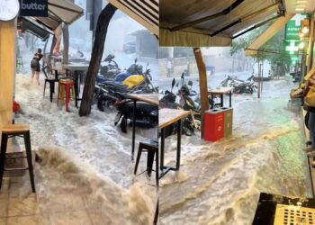 Κολωνάκι μόνο με εξωλέμβια: Απίστευτες εικόνες από την καταιγίδα έξω από τον Ευαγγελισμό