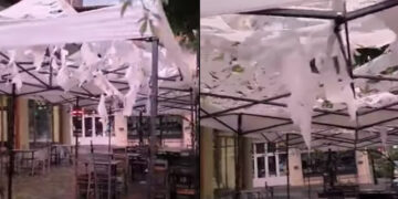 Alldaynews.gr «Άνοιξαν» οι ουρανοί στη Βόρεια Ελλάδα: Χαλάζι σε σχήμα καρυδιού διέλυσε τέντες μαγαζιών