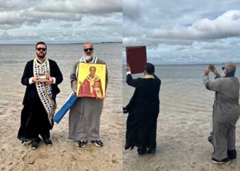 Τυφώνας Milton: Ευλόγησαν την περιοχή με την Εικόνα του Αγίου Νικολάου