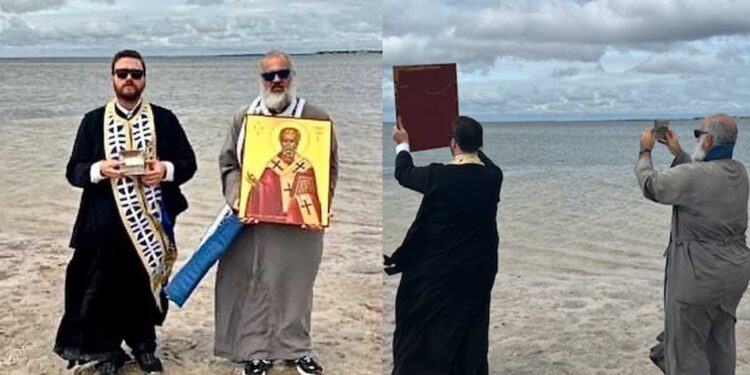 Alldaynews.gr Τυφώνας Milton: Ευλόγησαν την περιοχή με την Εικόνα του Αγίου Νικολάου