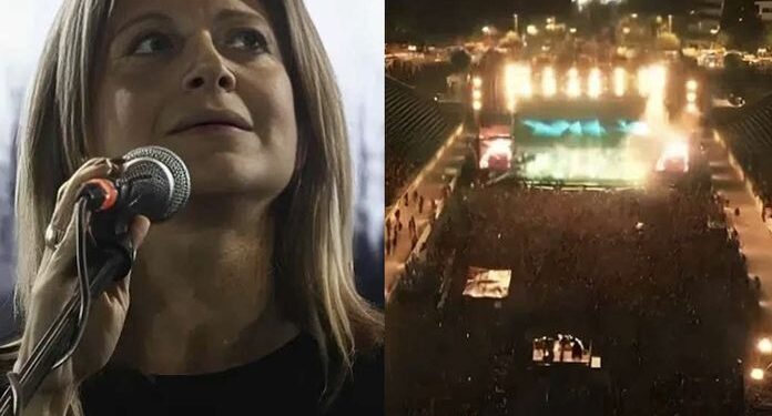 Σείστηκε το στάδιο με τα λόγια της Καρυστιανού: «Απόψε ακουγόμαστε στους ουρανούς»