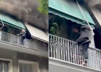 Βίντεο σοκ στην Κυψέλη: Γιαγιά προσπαθεί να ρίξει την εγγονή της από το μπαλκόνι για να σωθεί από την φωτιά!