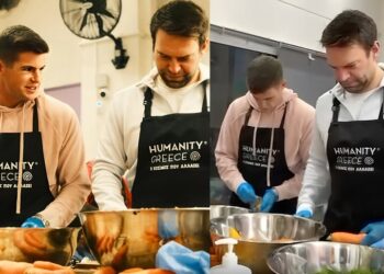 Στέφανος Κασσελάκης και Τάιλερ Μακμπέθ καθαρίζουν καρότα παραμονή Χριστουγέννων για καλό σκοπό