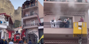 Μεγάλη φωτιά σε ξενοδοχείο της Καλαμπάκας ‑ Πήδηξε άνδρας να σωθεί και σκοτώθηκε (video)