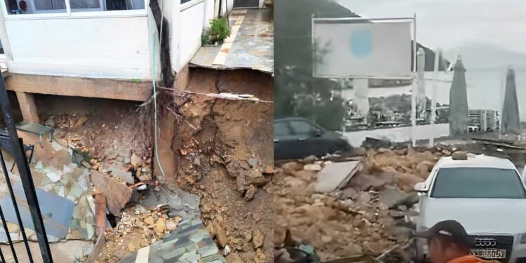 Μεγάλες καταστροφές – Ξηλώθηκε ο παραλιακός δρόμος, χείμαρρος παρέσυρε αυτοκίνητα