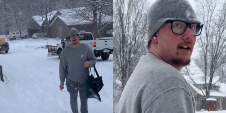 Alldaynews.gr Αστυνομικοί παρεμβαίνουν όταν ντελιβεράς παίρνει μικρό φιλοδώρημα μετά από… πεζοπορία μέσα στα χιόνια – «Μου κάνεις πλάκα»