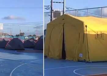 Σαντορίνη: Στήθηκαν οι πρώτες σκηνές σε ανοιχτούς χώρους λόγω σεισμικής δραστηριότητας