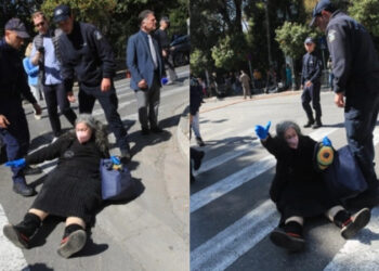 Ελένη Λουκά: Kυλίστηκε στον δρόμο έξω από το Προεδρικό Μέγαρο και εξαπέλυε ύβρεις κατά της κυβέρνησης