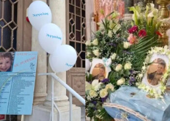 Συγκίνηση, λευκά μπαλόνια και μαντινάδες στο μνημόσυνο για τον μικρό Άγγελο που κακοποιήθηκε από την μητέρα του και τον σύντροφό της