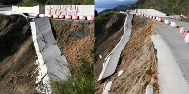 Alldaynews.gr Κατέρρευσε ο νέος παραλιακός δρόμος Λάρισα – Βόλος λίγο πριν κόψουν την κορδέλα των εγκαινίων