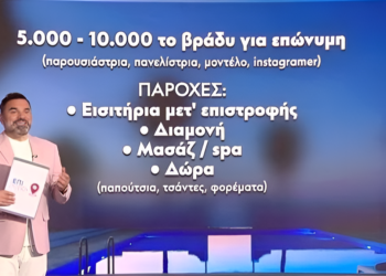 Ο τιμοκατάλογος της βiζιτας – Τα πάpτι οργίων στη Μύκονο και οι ταρίφες παρουσιαστριών και