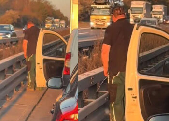 Τύπος «έσκασε» μέσα στη κίνηση και έκανε την… ανάγκη του μπροστά σ’ όλους! (video)