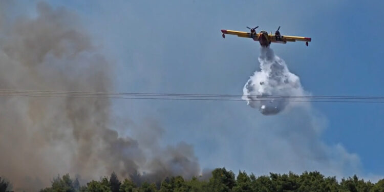 Μεγάλη φωτιά στην χώρα μας – Στη μάχη 100 πυροσβέστες και 9 εναέρια μέσα – Οι πρώτες εικόνες