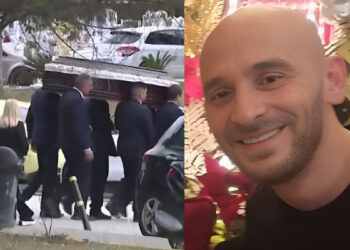 Θρήνος στην κηδεία του 43χρονου Σπύρου που βρέθηκε κρεμασμένος στην αποθήκη του σπιτιού του – Υποβασταζόμενη η σύζυγός του