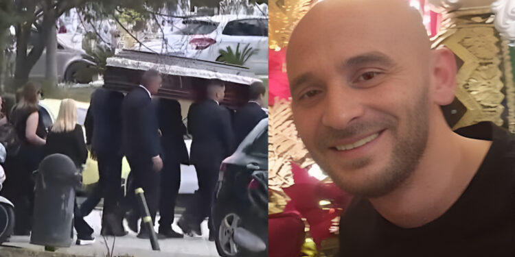 Θρήνος στην κηδεία του 43χρονου Σπύρου που βρέθηκε κρεμασμένος στην αποθήκη του σπιτιού του – Υποβασταζόμενη η σύζυγός του