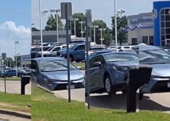 Έσκασε δρόμος λόγω καύσωνα – Τίναξε στον αέρα το ΙΧ που περνούσε (Video)