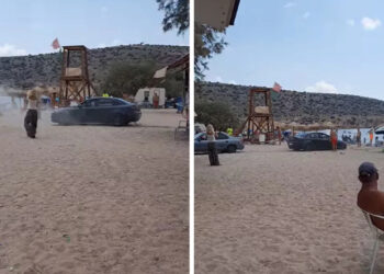 Απίστευτο παρκάρισμα σε παραλία – Λουόμενος άφησε το αυτοκίνητό του σχεδόν πάνω στο κύμα (video)