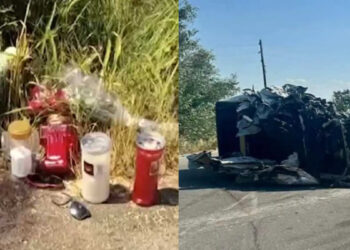 Αφήνουν κεριά και λουλούδια στο σημείο του τροχαίου με θύμα τον 44χρονο και τον 13χρονο γιο του – Σήμερα οι κηδείες τους