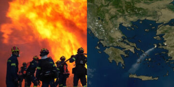 Alldaynews.gr Απίστευτες εικόνες: Ο καπνός από την φωτιά στην Χίο έφτασε μέχρι την Κρήτη