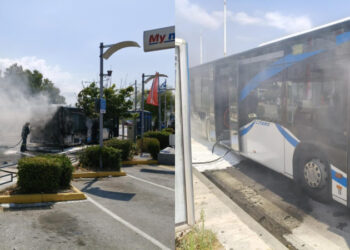 Πανικός από φωτιά σε αστικό λεωφορείο – Για 300 μέτρα κινούνταν βγάζοντας καπνούς