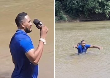 Σοκ σε ζωντανή μετάδοση: Δημοσιογράφος πηδά σε ποτάμι και «πατά» στο σώμα της 13χρονης ενώ κάλυπτε την εξαφάνισή της