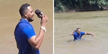 Σοκ σε ζωντανή μετάδοση: Δημοσιογράφος πηδά σε ποτάμι και «πατά» στο σώμα της 13χρονης ενώ κάλυπτε την εξαφάνισή της