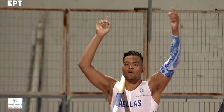 Alldaynews.gr «Χρυσός» με διαφορά: Διέλυσε το ρεκόρ του και «άγγιξε» τα 6,11μ. ο Καραλής! (video)