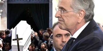 «Έσπασε» μόλις είδε το λευκό φέρετρο της κόρης του: Πόνος ψυχής για την οικογένεια Σαμάρα στην κηδεία της Λένας