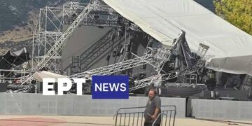 Alldaynews.gr Ματαιώθηκε η συναυλία με Βίσση, Ρέμο, Μέλισσες – Κατέρρευσε το στέγαστρο λόγω αέρα