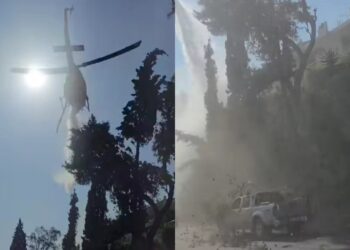 Ατύχημα με ελικόπτερο – Η στιγμή που “επιχειρεί” σε δρόμο με αυτοκίνητα