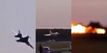 Σοκαριστική συντριβή μαχητικού αεροσκάφους F16 (video)