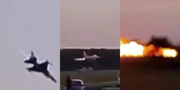 Σοκαριστική συντριβή μαχητικού αεροσκάφους F16 (video)