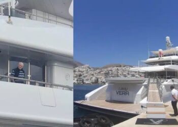 Όλη η Τήνος έτριβε τα μάτια της με το τεpάστιο γιοτ που έσκασε στο λιμάνι, μόλις είδαν ποιανού Έλληνα είναι