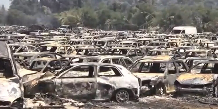 550 αυτοκίνητα κάηκαν ολοσχερώς στο Τελωνείο Πατρών