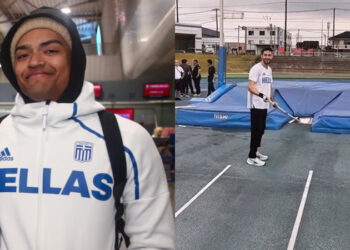 Μίλτος Τεντόγλου: Επιχειρεί άλμα επί κοντώ μπροστά στον Καραλή και προκαλεί γέλια και πειράγματα