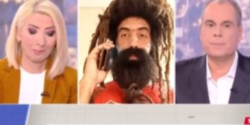 Alldaynews.gr Η Μίνα Καραμήτρου κρατιέται να μη κλάψει από τα γέλια με μελισσοκόμο στην εκπομπή και γίνεται viral (video)