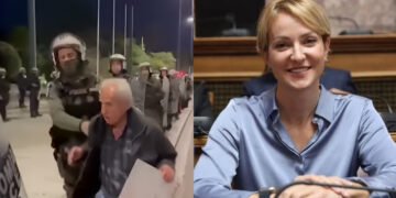 Alldaynews.gr Αλεξάνδρα Σδούκου για αστυνομικούς που σπρώχνουν ηλικιωμένο διαδηλωτή: «Τώρα που ψηφίστηκε ένας νόμος, τί να κάνουμε»