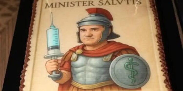 Alldaynews.gr Άδωνις Γεωργιάδης: Η τούρτα – έκπληξη της Ευγενίας Μανωλίδου για τα γενέθλιά του και το «Veni, Vidi, Vaccinavi»