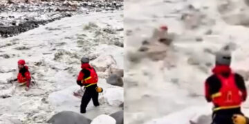 Μεγάλη επιχείρηση της ΕΜΑΚ για τον απεγκλωβισμό κατοίκων στα Τζουμέρκα – Η στιγμή που πυροσβέστης παρασύρθηκε από τα ορμητικά νερά