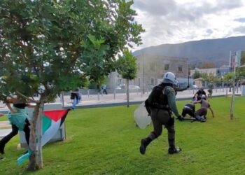 Αστυνομικός της ασφάλειας πήγε να κάνει σύλληψη, αλλά τον χτύπησαν τα ΜΑΤ: «Δικός σας είμαι», φώναζε (video)