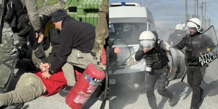 Χημικά στον Πλατύκαμπο, ένταση στον κόμβο της Νίκαιας μεταξύ αγροτών και αστυνομικών (video)