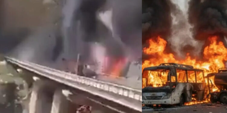 Alldaynews.gr Τραγωδία: Λεωφορείο με προσκυνητές συγκρούστηκε με βυτιοφόρο και τυλίχθηκε στις φλόγες – Δεκάδες νεκροί (video)