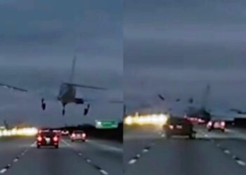 Αεροπλάνο προσγειώθηκε πάνω σε αυτοκίνητο – Πώς βγήκαν από τα συντρίμμια οδηγός και επιβάτες (video)