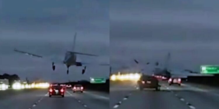 Alldaynews.gr Αεροπλάνο προσγειώθηκε πάνω σε αυτοκίνητο – Πώς βγήκαν από τα συντρίμμια οδηγός και επιβάτες (video)