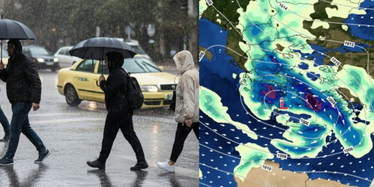 Καιρός: Ισχυρές καταιγίδες και θυελλώδεις άνεμοι μέχρι το Σάββατο – Σε κόκκινο συναγερμό η Αττική και άλλες 8 περιφέρειες