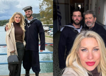 Ελένη Μενεγάκη: Συγκινημένη και πιο περήφανη από ποτέ στην ορκωμοσία του γιου της στο Ναυτικό