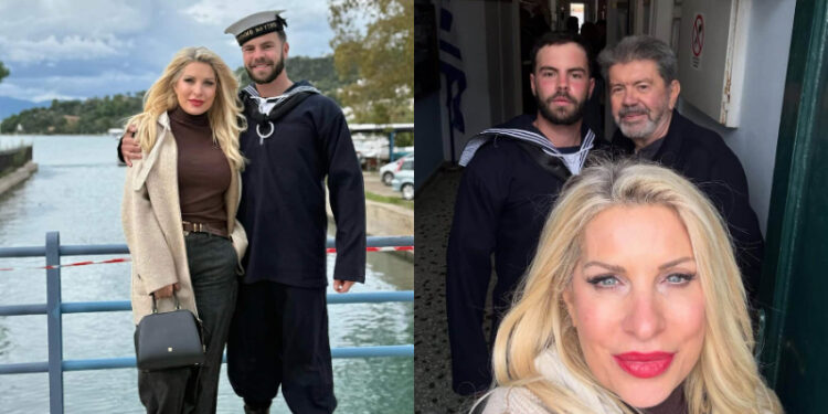 Ελένη Μενεγάκη: Συγκινημένη και πιο περήφανη από ποτέ στην ορκωμοσία του γιου της στο Ναυτικό