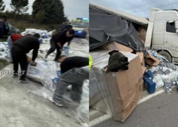 Alldaynews.gr Νταλίκα εξετράπη της πορείας της στην ε.ο. Θηβών – Σχηματαρίου – Γέμισε το οδόστρωμα τσιμέντα και ορυκτέλαια